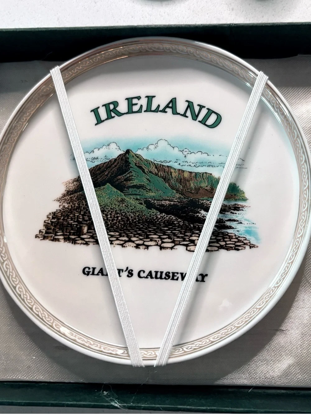Iconic Ireland Irish Dancers White Porcelain Miniature Tea Set handpainted